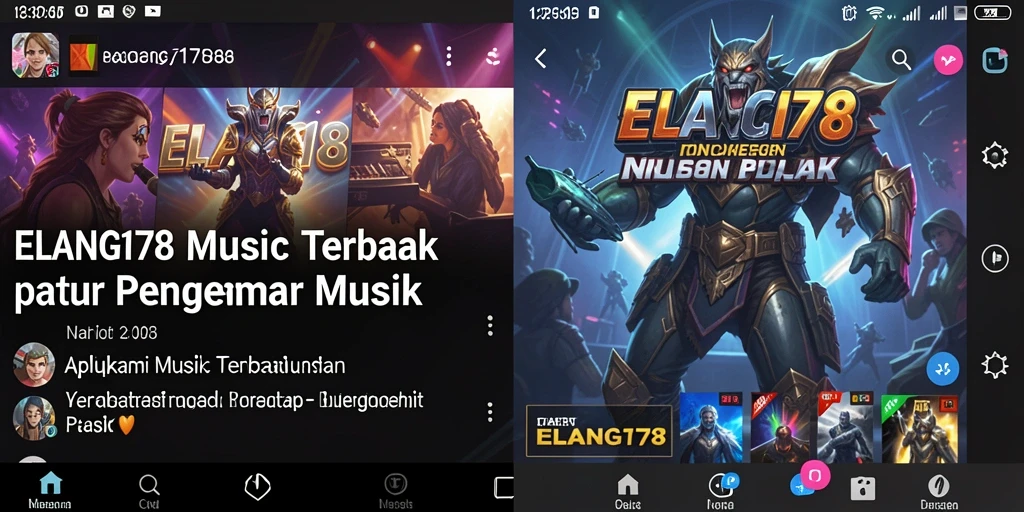 Screenshot ELANG178 menampilkan interaksi pengguna dengan fitur musik.