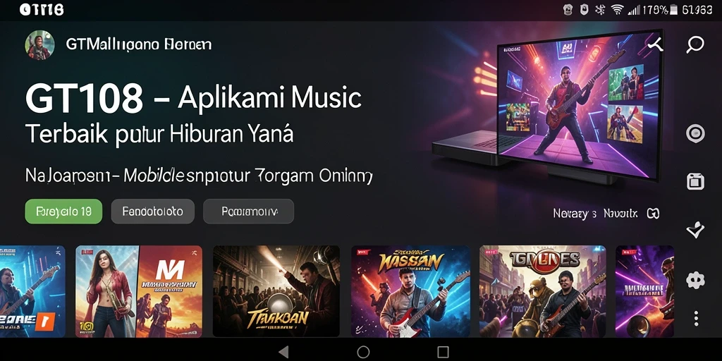 Screenshot utama GT108 menampilkan gameplay interaktif yang seru.
