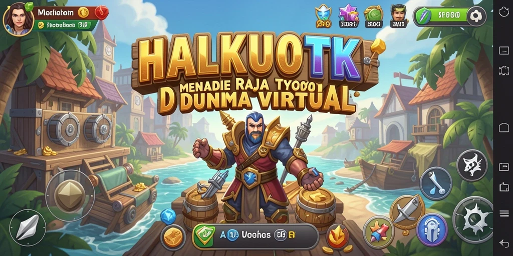 Tangkapan layar utama HALKUOTK menampilkan aksi seru dalam permainan Tycoon.
