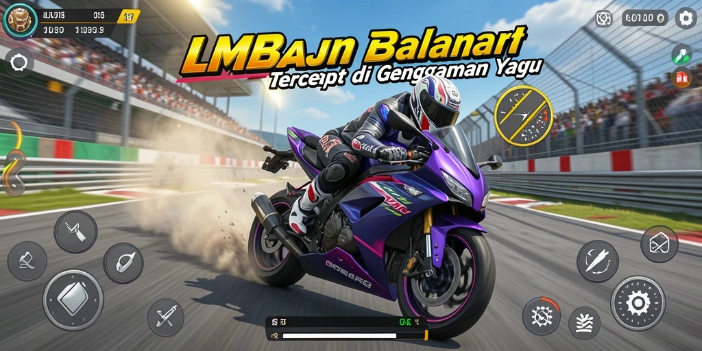 Tangkapan layar dari gameplay balapan motor yang mendebarkan.