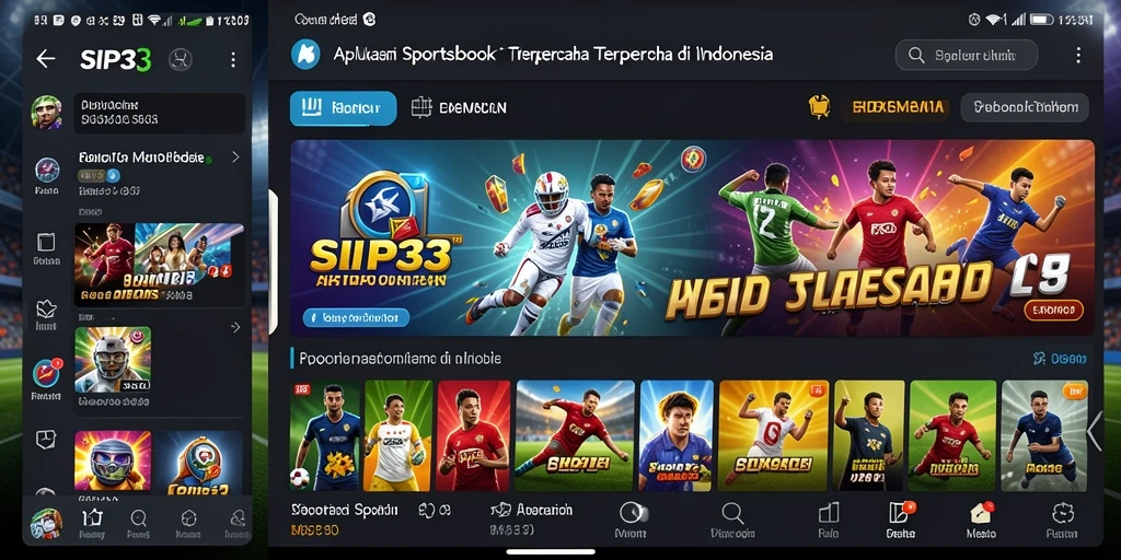 Tampilan antarmuka SIP33 saat bermain taruhan olahraga.