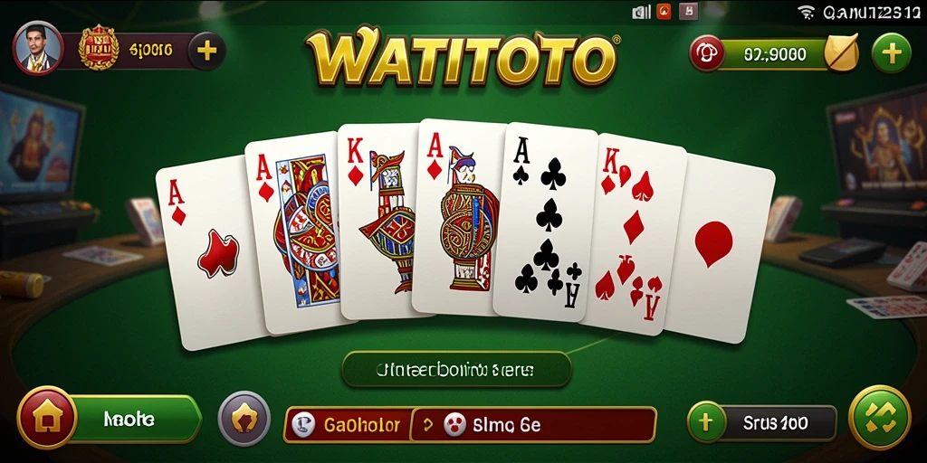 Tampilan permainan domino di WATITOTO yang menawan.